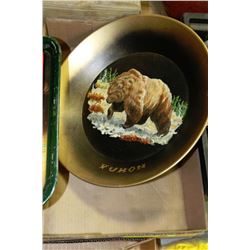 HAND PAINTED GOLD PANNING PAN SIGNED BY EDITH