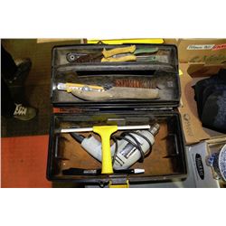 BLACK TOOLBOX WITH DURAMARK ELECTRIC DRILL & MORE