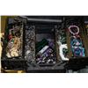 Image 1 : BLACK EXPANDING JEWELLERY BOX WITH CONTENTS