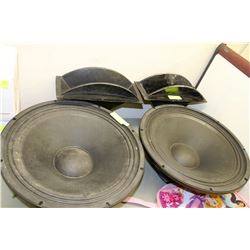 LOT OF 2 YORKVILLE 18" SPEAKERS  AND  MORE