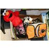 Image 1 : BOX WITH ASSORTED KIDS ITEMS INCLUDING ELMO, POOH
