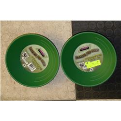 LOT OF 2- 10" PROSPECTING GOLD PANS-GREEN