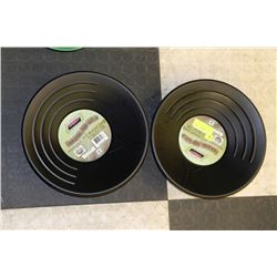 LOT OF 2- 14" PROSPECTING GOLD PANS-BLACK