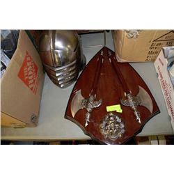 MEDIEVAL PLAQUE WITH REMOVABLE AXES & MEDIEVAL