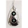 Image 1 : Navajo Silver Turquoise Shadowbox Pendant Necklace