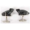 Image 1 : Zuni Carved Jet Frog and Turtle Fetish Cufflinks