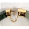 Image 2 : 14K Gold and Jade Bangle Bracelet