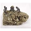Image 1 : Fool's Gold Specimen with Miniature Pewter Miner