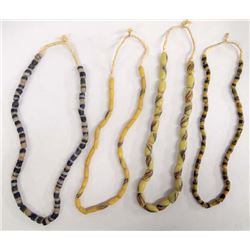 4 Glass Trade Bead Necklaces
