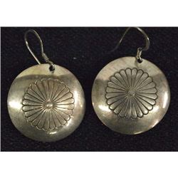 Navajo Sterling Silver Concho Earrings