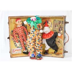 Tin Circus Suitcase with 3 Clowns Memorabilia