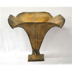 Large Metal Art Deco Trumpet Vase