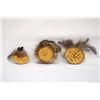 Image 1 : 3 Miniature Cheyenne Leather Baskets by A. Kennard