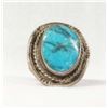Image 1 : Native American Silver Turquoise Ring, Size 5.5