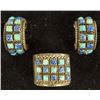 Image 1 : Asian Sterling Turquoise & Lapis Ring and Earrings