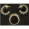 Image 2 : Asian Sterling Turquoise & Lapis Ring and Earrings