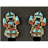 Image 1 : 1950 Zuni Silver Inlay Knifewing Clip On Earrings
