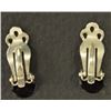 Image 2 : 1950 Zuni Silver Inlay Knifewing Clip On Earrings