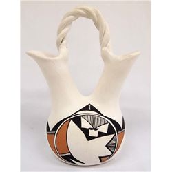 Acoma Traditional Wedding Pottery Vase by Sanchez