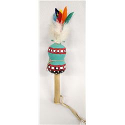 Native American Hopi Hand Painted Gourd Rattle