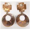 Image 2 : Native American Navajo Copper Turquoise Earrings