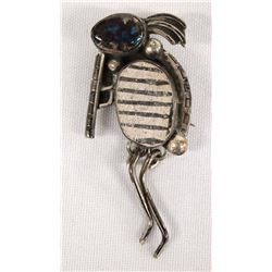 Navajo Sterling Turquoise Kokopelli Pin Pendant