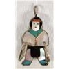 Image 1 : Zuni Sterling Silver Inlay Hoop Dancer Pendant