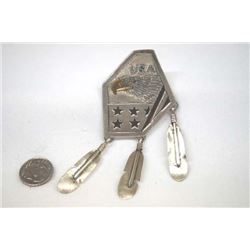 Native American Navajo Sterling Silver Eagle Pin