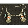 Image 1 : Zuni Sterling Silver Inlay Hummingbird Earrings