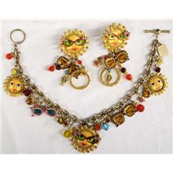 Lunch at the Ritz Whimsical Earrings and Anklet