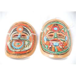 Pair of Mexican Pottery Masks