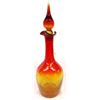 Image 1 : Crackle Ruby and Amber Glass Decanter