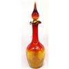 Image 2 : Crackle Ruby and Amber Glass Decanter