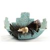 Image 1 : Zuni Turquoise Encrusted Fetish Kiva Bowl