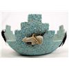 Image 2 : Zuni Turquoise Encrusted Fetish Kiva Bowl