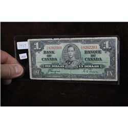 1937 Bank of Canada One Dollar Bill