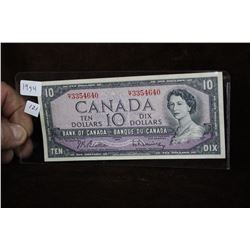 1954 Canadian Ten Dollar Bill