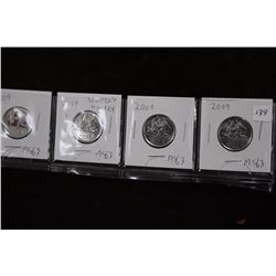 2009 Four Womens Hockey Cdn. 25 Cent Coins