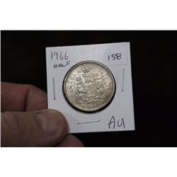 1966 Canadian Fifty Cent Coin - AU