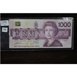 1988 Cdn. Replacement One Thousand Dollar Bill