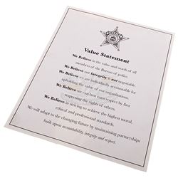 Banshee (TV) - Banshee County Sheriff Dept. Value Statement Sign - 18870