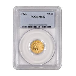 1926 $2.50 Liberty GOLD Quarter Eagle PCGS MS63