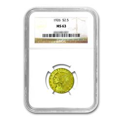 1926 $2.50 Liberty GOLD Quarter Eagle NGC MS63