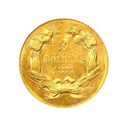 1874 $3  Gold Indian Princess PCGS MS61