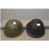 Image 1 : Lot : Two Military Helmets [ one with liner & strap - one with strap only ]