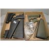 Image 1 : Two Tray Lots : two collapsible AR 15 Butt Stocks [ black ] - two AR 15 butt stocks [ black ] & one 