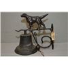 Image 1 : Large Cast Iron Wall Mounting Bell [ figure of Hunting Dog Pointing ] w/ duck head logo on bell