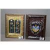 Image 1 : Lot of Two Framed Items : Russian Epaulets of Major Aero - Space Forces - Shevron Patch Bepkyt ( Ber