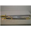Image 1 : Unmarked Sabre w/ approx 25 1/2" blade [ brass handle, leather wrapped scabbard w/brass bands, brass