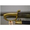 Image 2 : Unmarked Sabre w/ approx 25 1/2" blade [ brass handle, leather wrapped scabbard w/brass bands, brass